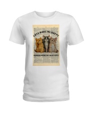 Cats Make Me Happy Humans Make My Head Hurt Ladies T-Shirt tile