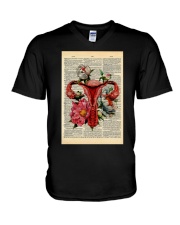 Uterus Dictionary Art V-Neck T-Shirt tile