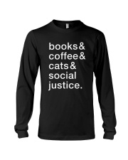 Books Coffee Cats Social Justice Long Sleeve Tee tile