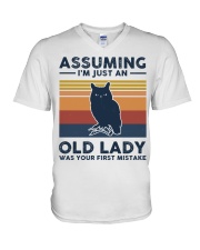 Assuming I'm Just An Old Lady - Owl V-Neck T-Shirt tile