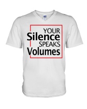 Your Silence Speaks Volumes V-Neck T-Shirt tile
