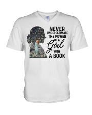 RBG Never Underestimate The Power Of A Girl V-Neck T-Shirt tile