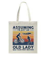 Assuming I'm Just An Old Lady - Triathlon Retro Tote Bag tile