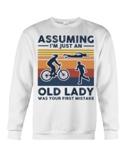Assuming I'm Just An Old Lady - Triathlon Retro Crewneck Sweatshirt tile