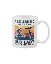 Assuming I'm Just An Old Lady - Triathlon Retro Mug tile