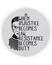 RBG When Injustice Becomes Law Circle Ornament (Wood tile