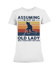 Assuming I'm Just An Old Lady - Hockey Retro Premium Fit Ladies Tee tile