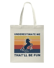 Underestimate Me That'll Be Fun - Unicorn Retro Tote Bag tile