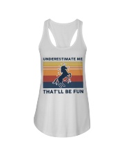 Underestimate Me That'll Be Fun - Unicorn Retro Ladies Flowy Tank tile