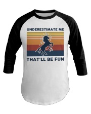 Underestimate Me That'll Be Fun - Unicorn Retro Baseball Tee tile