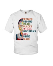 RBG - Women Belong In All Places Pop Art Youth T-Shirt tile