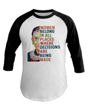 RBG - Women Belong In All Places Pop Art Baseball Tee tile