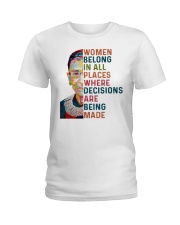 RBG - Women Belong In All Places Pop Art Ladies T-Shirt tile