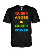 Queer Anger Is Queer Power V-Neck T-Shirt tile