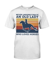 Never Underestimate An Old Lady Who Love Horses Classic T-Shirt tile