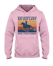 Never Underestimate An Old Lady Who Love Horses Hooded Sweatshirt front