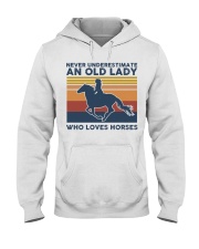 Never Underestimate An Old Lady Who Love Horses Hooded Sweatshirt tile