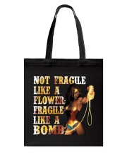 Black WW Not Fragile Like A Flower Tote Bag tile