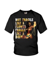 Black WW Not Fragile Like A Flower Youth T-Shirt tile
