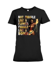 Black WW Not Fragile Like A Flower Premium Fit Ladies Tee tile
