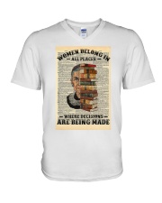 Women Belong In All Places V-Neck T-Shirt tile