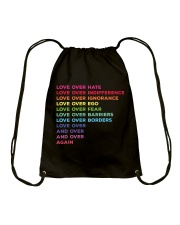 Love Over Hate Drawstring Bag tile