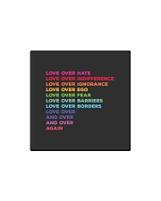 Love Over Hate Square Magnet tile
