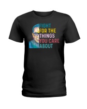 Fight for The Things You Care About Watercolor Ladies T-Shirt thumbnail