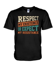 Respect My Existence Or Expect My Resistance V-Neck T-Shirt tile