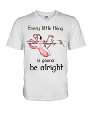 Flamingo - Every Little Thing Is Gonna Be Alright V-Neck T-Shirt tile