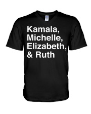 Kamala Michelle Elizabeth Ruth V-Neck T-Shirt tile