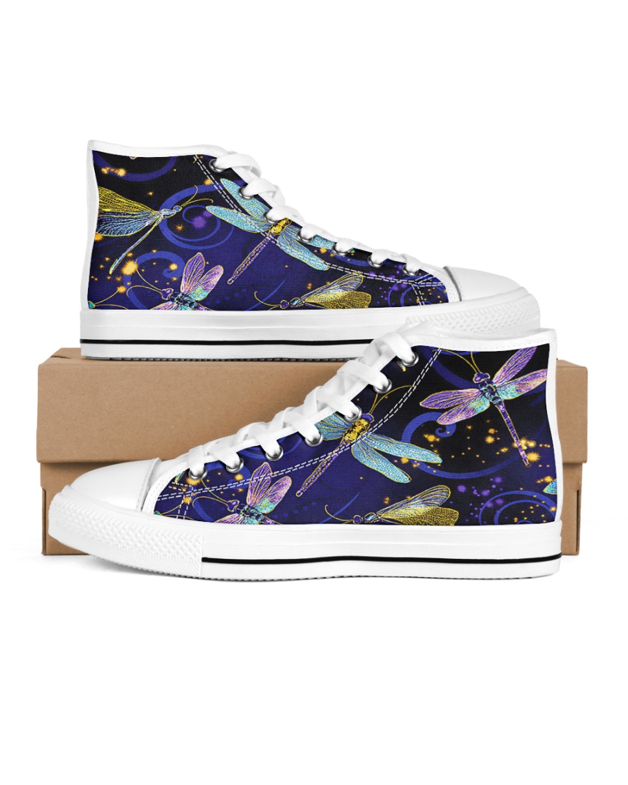 Dragonfly Shoes Women's High Top White Shoes
