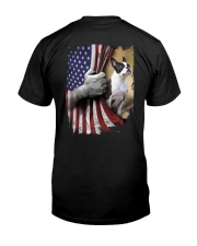 Boston terrier flag back print 2 Classic T-Shirt back