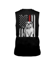 English bulldog - Red line - Back print Sleeveless Tee tile