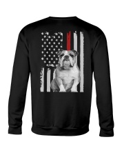 English bulldog - Red line - Back print Crewneck Sweatshirt tile