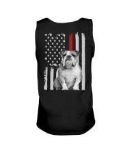 English bulldog - Red line - Back print Unisex Tank tile