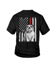English bulldog - Red line - Back print Youth T-Shirt tile