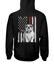 English bulldog - Red line - Back print Hooded Sweatshirt tile