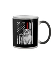 English bulldog - Red line - Back print Color Changing Mug tile