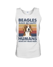 Beagle make me happpy Unisex Tank tile