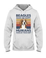 Beagle make me happpy Hooded Sweatshirt tile