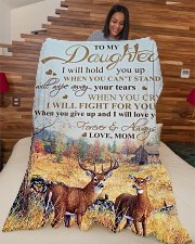 My daughter - I will love you forever and always Large Fleece Blanket - 60" x 80" aos-coral-fleece-blanket-60x80-lifestyle-front-04
