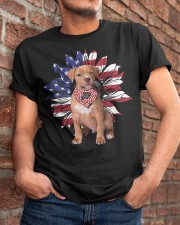 Pit Bull and sunflower Classic T-Shirt apparel-classic-tshirt-lifestyle-26