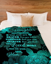 My daughter - You are loved more than you know Large Fleece Blanket - 60" x 80" aos-coral-fleece-blanket-60x80-lifestyle-front-02