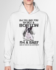 I am a baby Boston Hooded Sweatshirt garment-hooded-sweatshirt-front-04