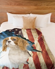 Beautiful Cavalier King Charles Spaniel Large Fleece Blanket - 60" x 80" aos-coral-fleece-blanket-60x80-lifestyle-front-02