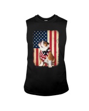 English Bulldog and flag Sleeveless Tee tile