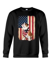 English Bulldog and flag Crewneck Sweatshirt tile