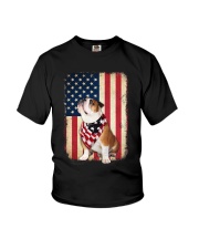 English Bulldog and flag Youth T-Shirt tile
