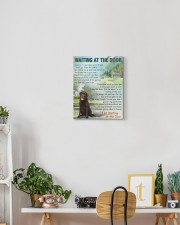 Chocolate labrador - Waiting at the door 11x14 Gallery Wrapped Canvas Prints aos-canvas-pgw-11x14-lifestyle-front-03